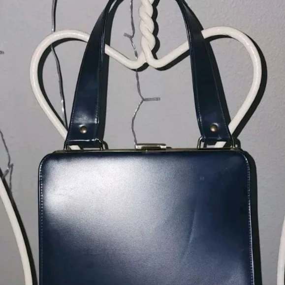 Unbranded Handbag  Navy Blue Vintage Classic  BAG - Picture 3 of 6